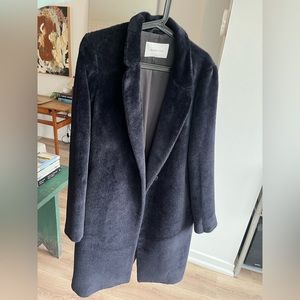 Dark Navy/Black Aritzia Babaton Sherman Wool Alpaca Coat